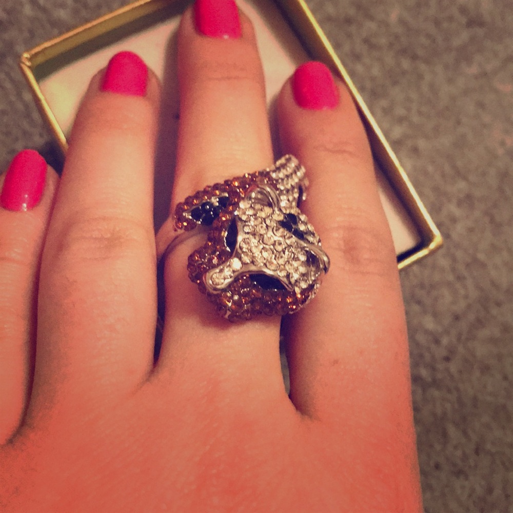 Rhinestone cat ring designed by Spring Street